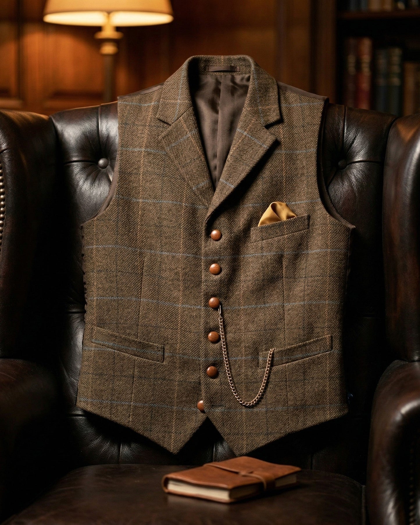 LOUIS - GILET À REVERS À CARREAUX FENÊTRE