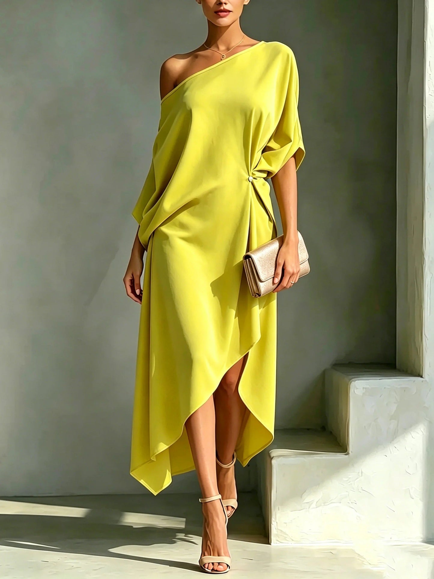 CANDICE - ROBE ASYMÉTRIQUE ÉLÉGANTE