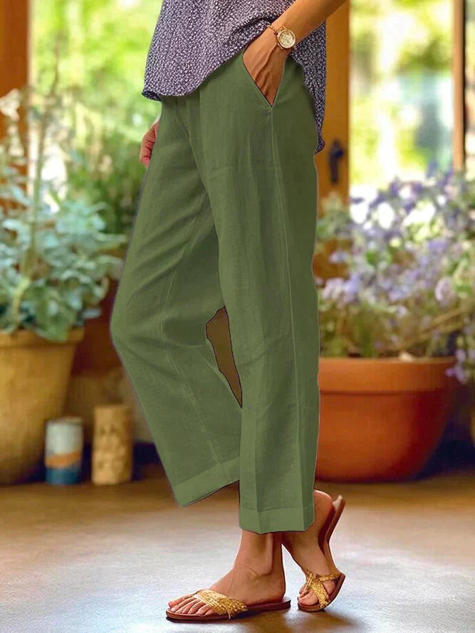 NATALIE - PANTALON D'ÉTÉ EN LIN POUR FEMME