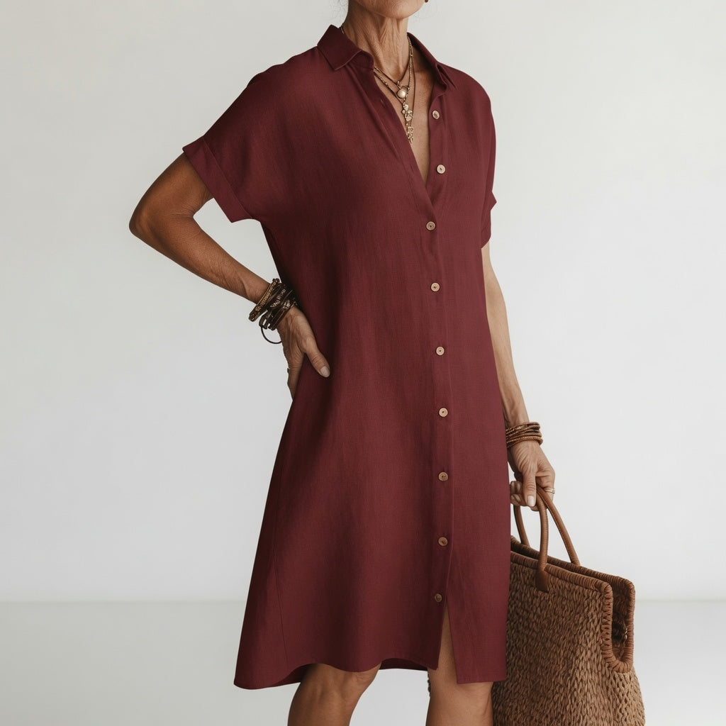 EMMA — PREMIUM ATMUNGSAKTIVES MIDI-HEMDKLEID