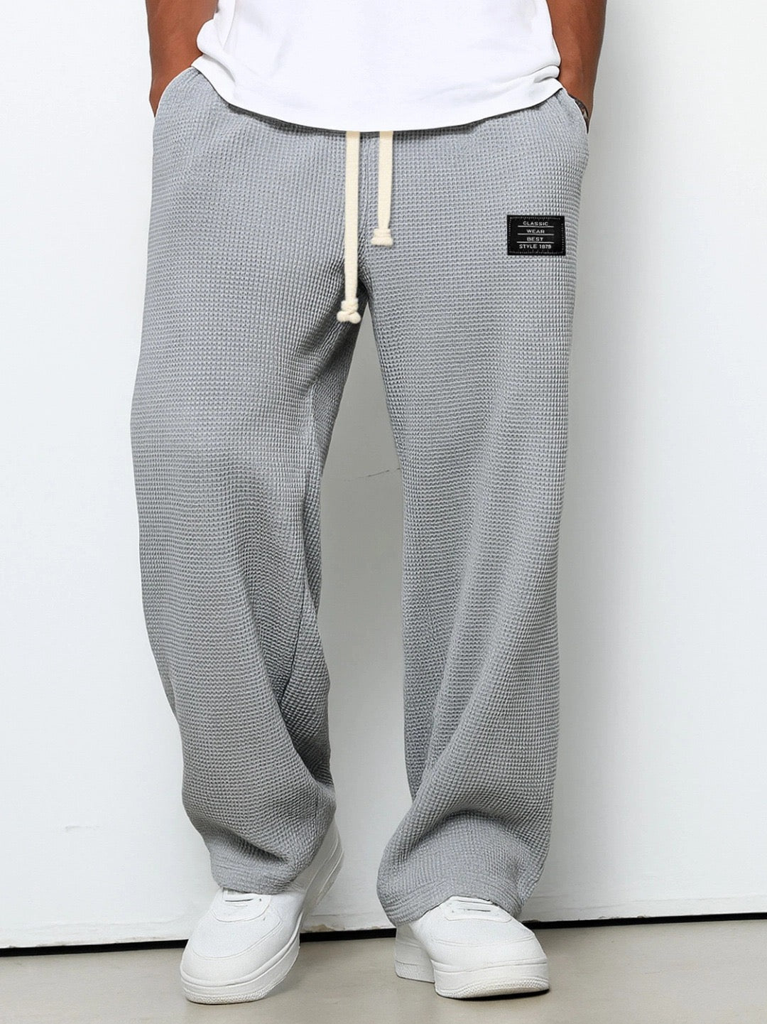 SAMY - PANTALON À JAMBES LARGES AVEC CEINTURE RÉGLABLE