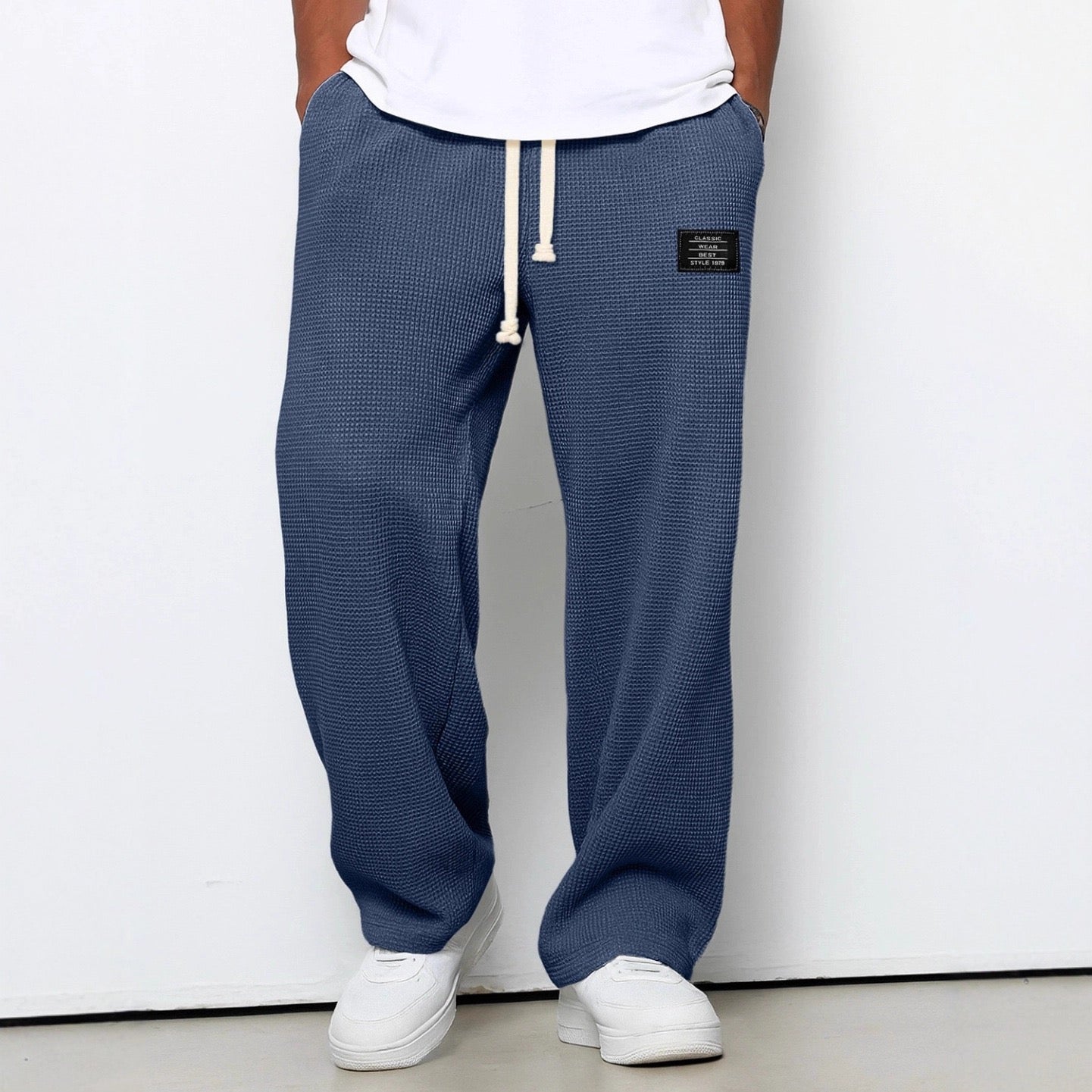 SAMY - PANTALON À JAMBES LARGES AVEC CEINTURE RÉGLABLE
