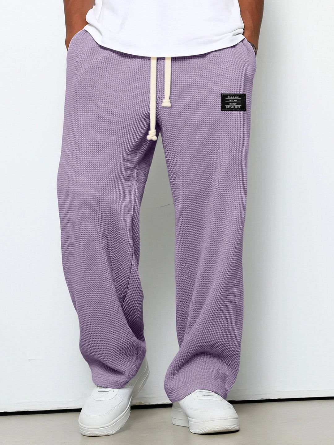 SAMY - PANTALON À JAMBES LARGES AVEC CEINTURE RÉGLABLE