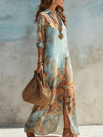 Olive | Robe chemise Mediterraneo